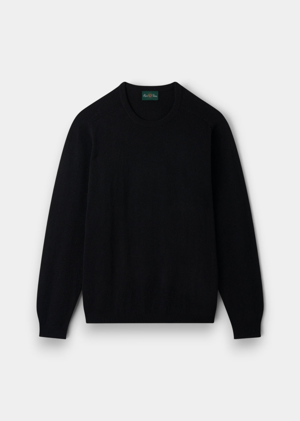 Dorset Lambswool Crew Neck Jumper in Black, Classic Fit, is displayed flat on a white background.