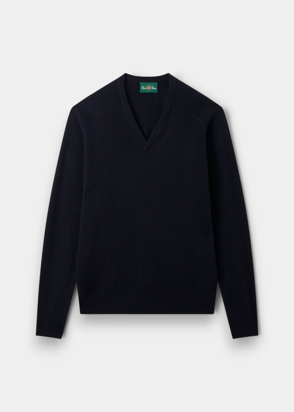 A navy Kilsyth lambswool V-neck jumper, regular fit, laid flat on a white background.