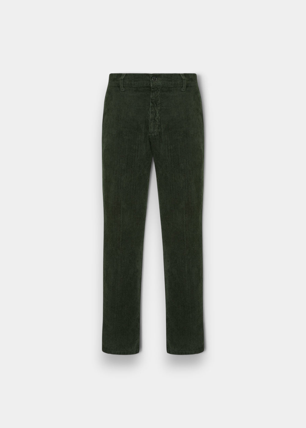 Alan Paine men's olive corduroy trousers featuring a button fly and classic straight-leg design.