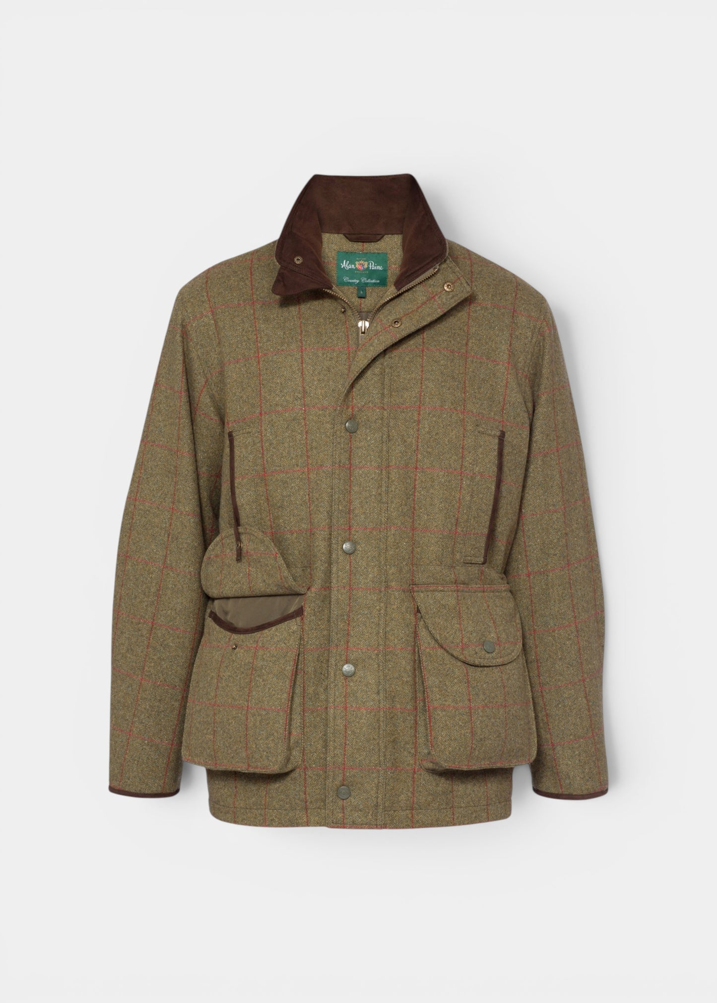 Combrook Men's Tweed Waterproof Shooting Field Coat in Sage  -  Shooting Fit
