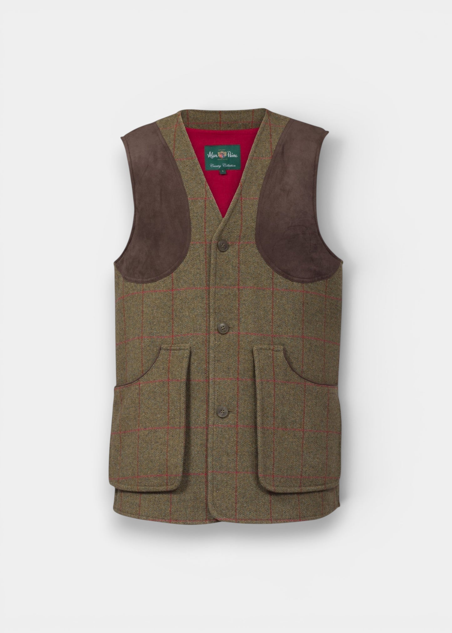 Combrook Men's Tweed Water Repellent Shooting Waistcoat in Sage  -  Shooting Fit