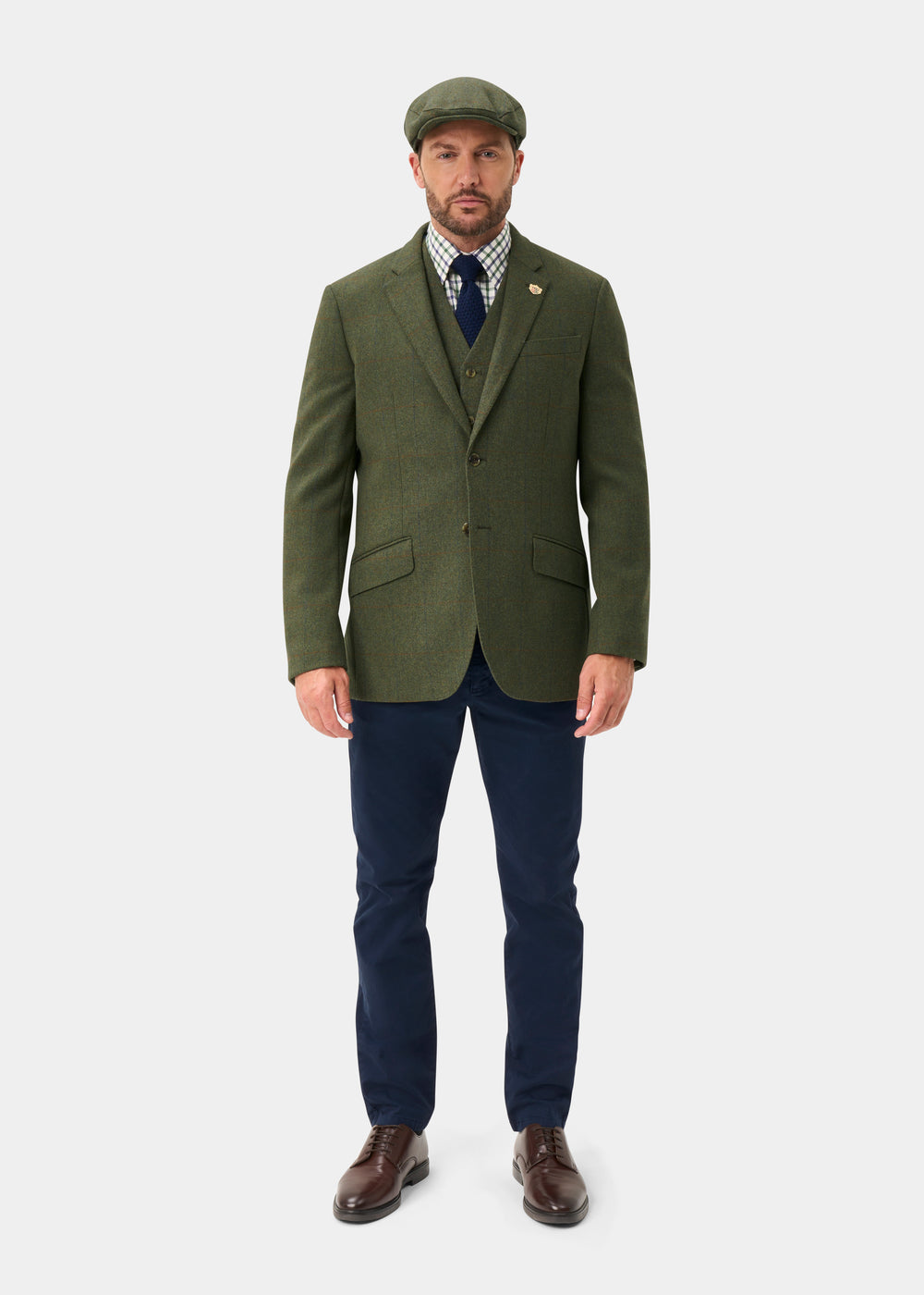 Combrook Men's Tweed Water Repellent Sports Blazer in Mariner - Regular Fit