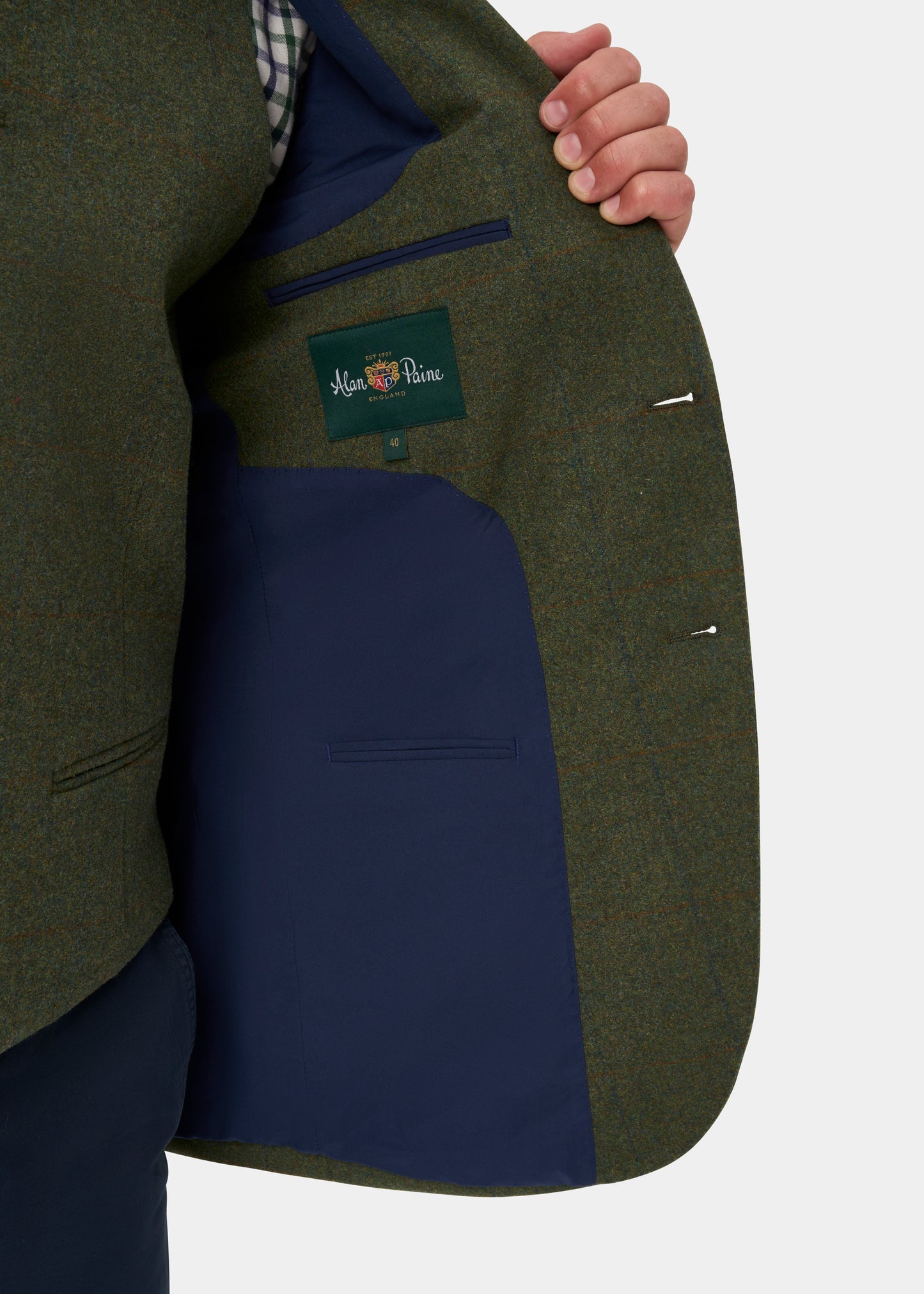 Combrook Men's Tweed Water Repellent Sports Blazer in Mariner - Regular Fit