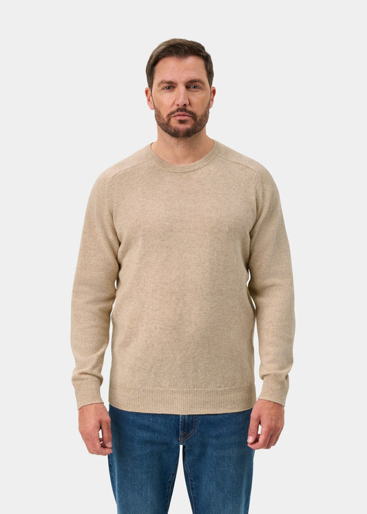 Dorset Lambswool Crew Neck Jumper In Linen - Classic Fit