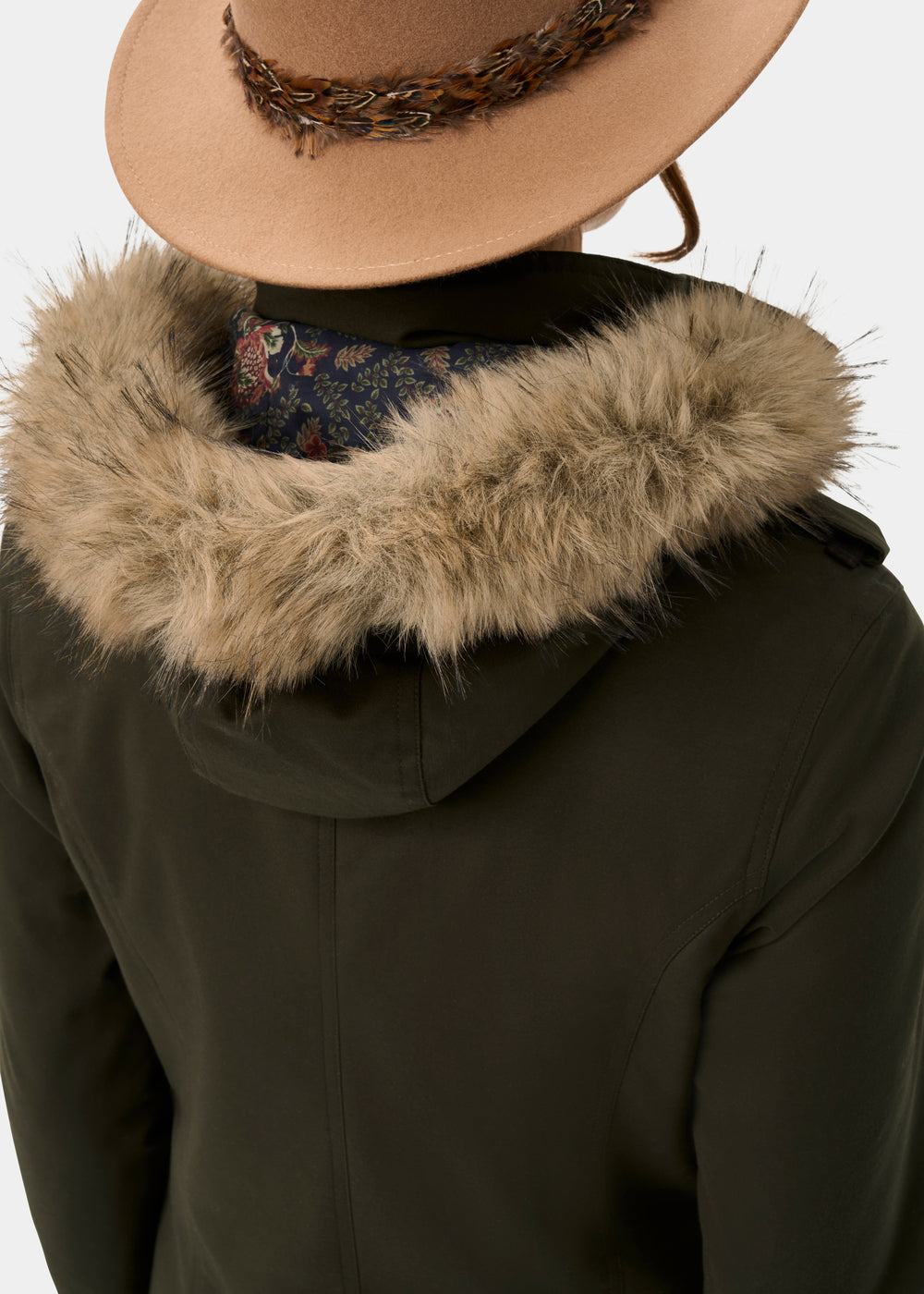 Dunswell Ladies Waterproof Long Coat In Olive - Regular Fit
