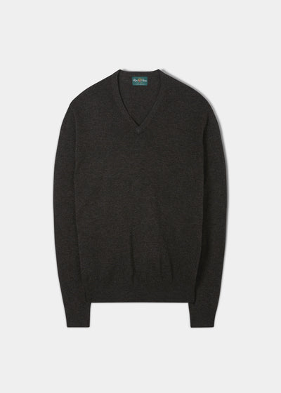 Albury Geelong Wollpullover in Kakao – normale Passform