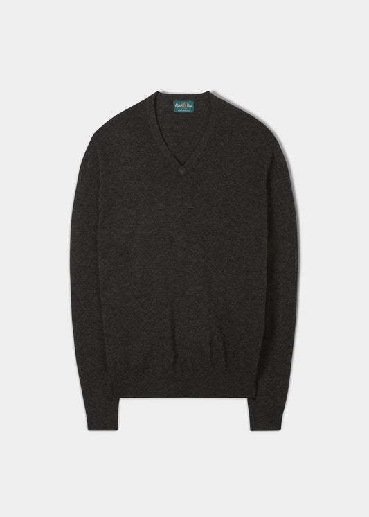 Albury Geelong Wollpullover in Kakao – normale Passform