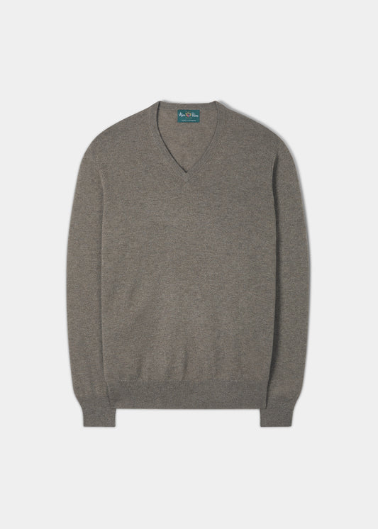 Haddington-Kaschmirpullover in Maus – normale Passform