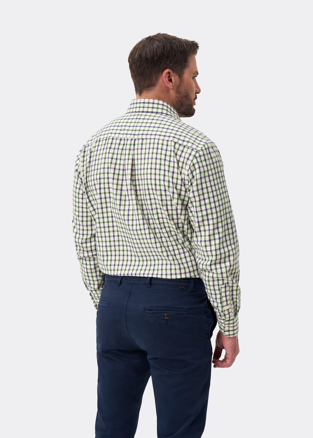 Ilkley Men's Blue and Green Country Check Shirt - Shooting Fit