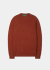 Lenzie Herren-Lammwollpullover in Ember – normale Passform