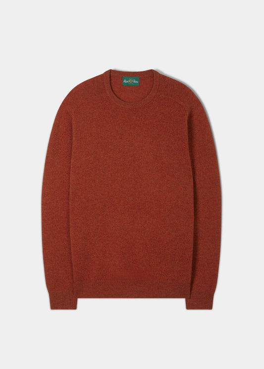 Lenzie Herren-Lammwollpullover in Ember – normale Passform