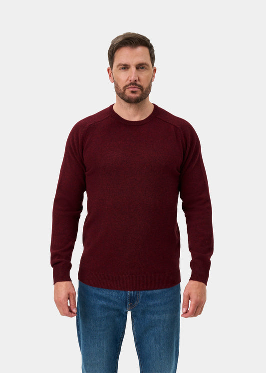 Lenzie Lambswool Crew Neck Jumper In Red Velvet - Regular Fit