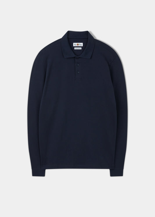 Reed Langarm-Polo in Marineblau