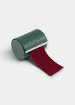 Men's Knitted Wool Tie In Bordeaux