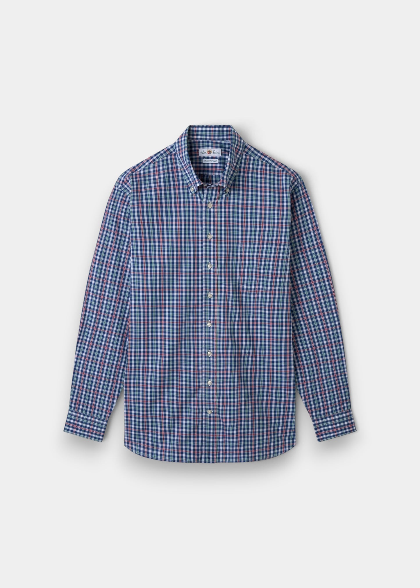 Mirfield Blue and Green Check Cotton Shirt - Classic Fit