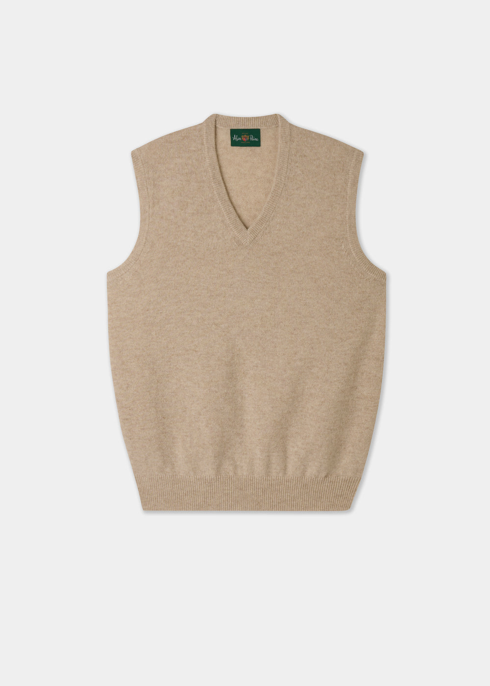 Beige sweater vest on a white background