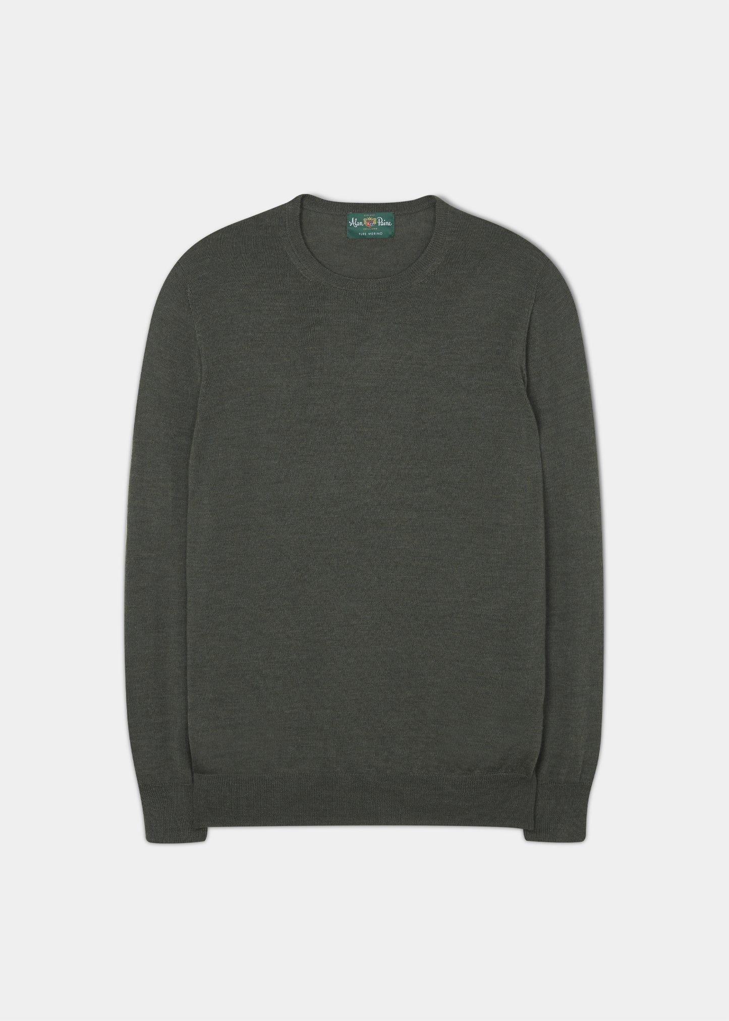 Radstone Herren-Pullover aus Merinowolle in Seegras – normale Passform