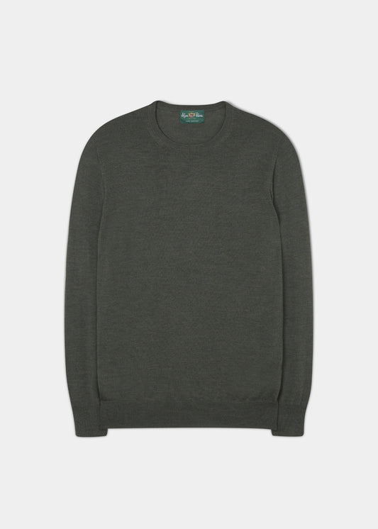 Radstone Herren-Pullover aus Merinowolle in Seegras – normale Passform