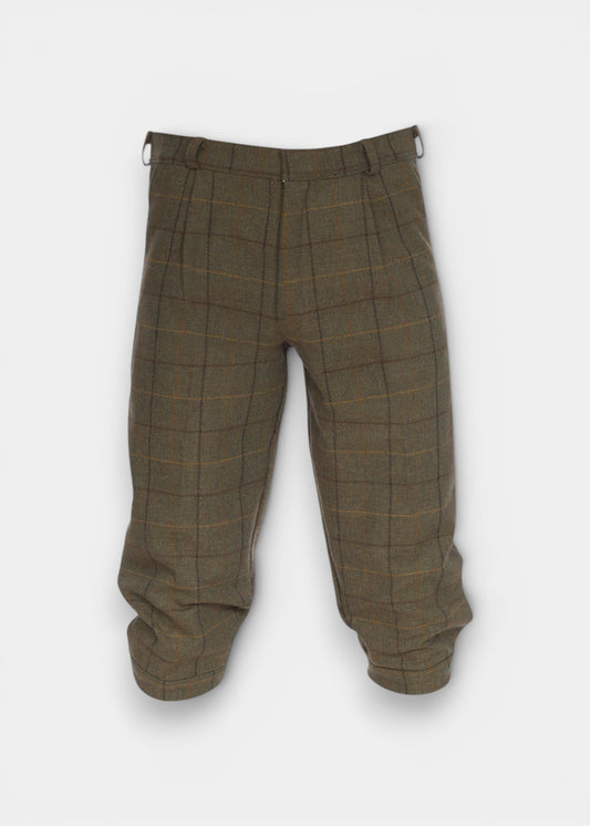 Rutland Men's Tweed Water Repellent Shooting Breeks in Dark Moss  -  Regular Fit