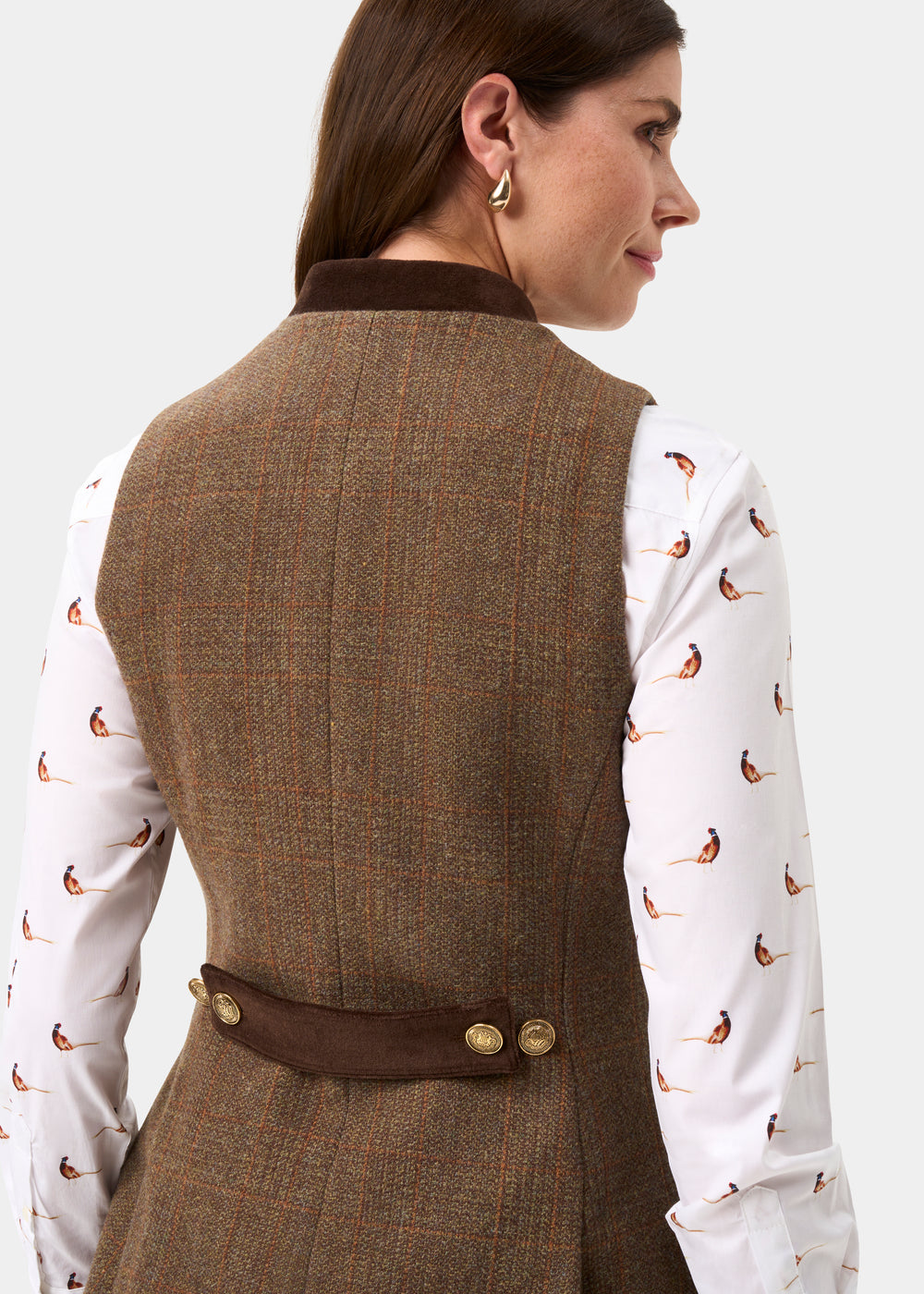 Surrey Ladies Tweed Waistcoat in Field Maple -  Regular Fit
