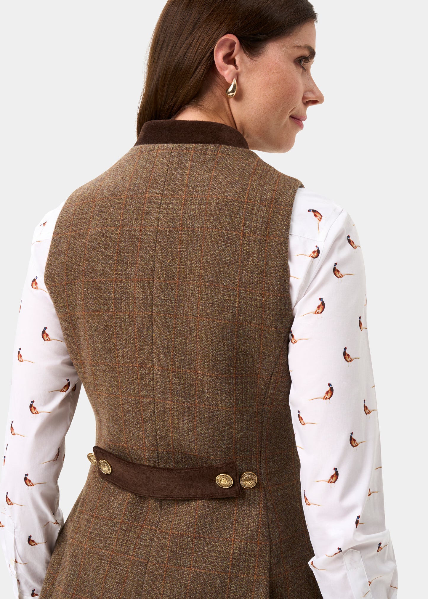 Surrey Ladies Tweed Waistcoat in Field Maple -  Regular Fit