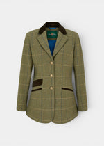 Surrey Ladies Tweed Water Repellent Blazer in Lovat Blue -  Regular Fit