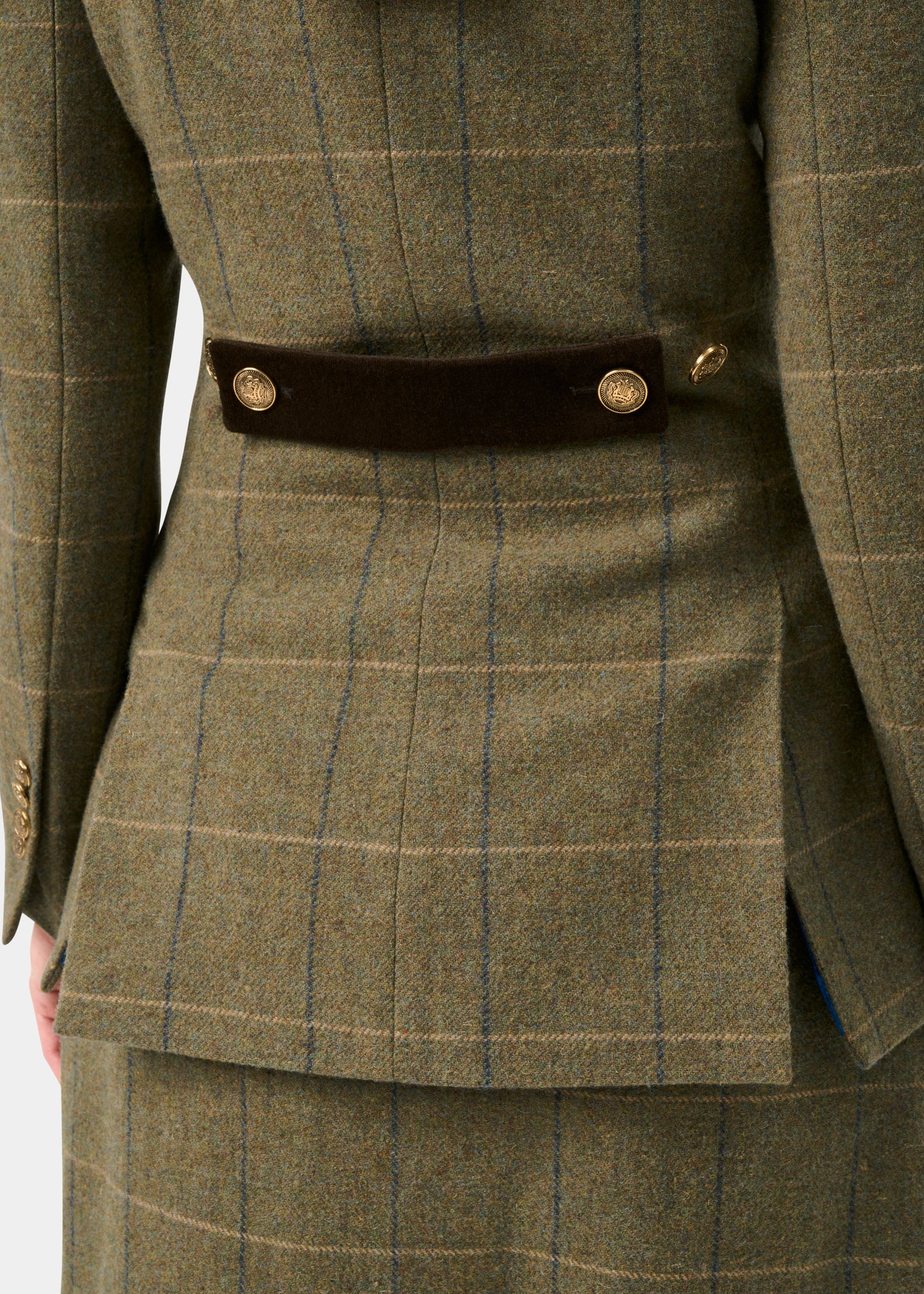 Surrey Ladies Tweed Water Repellent Blazer in Lovat Blue -  Regular Fit