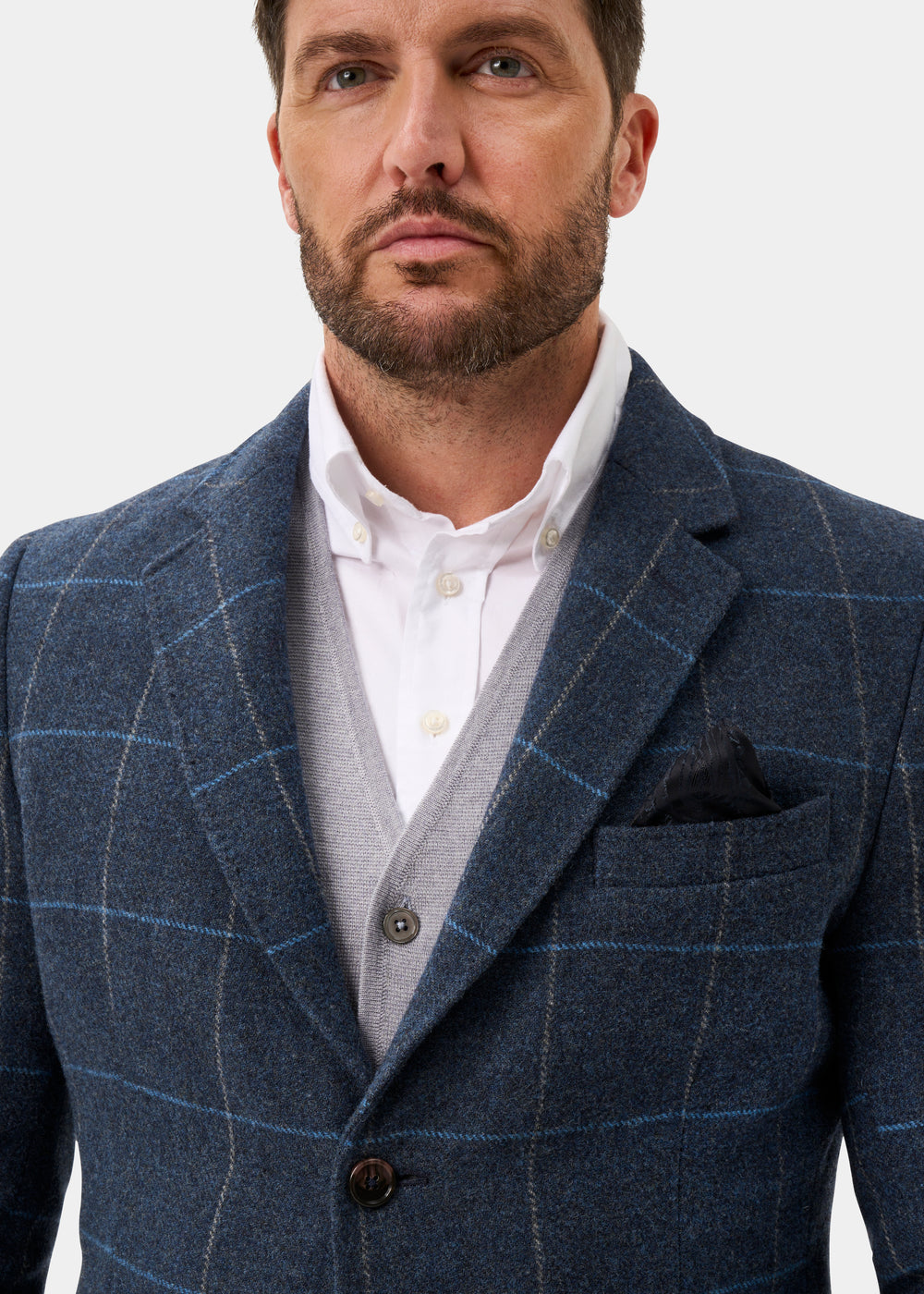 Surrey Men's Tweed Lined Blazer In Midnight Blue - Regular Fit