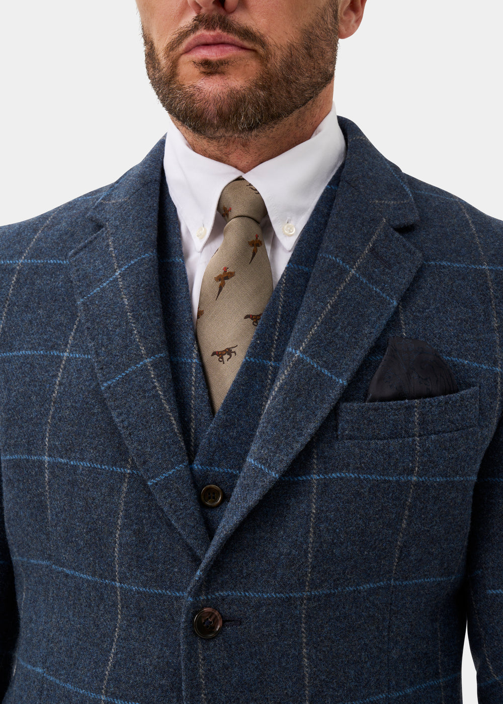 Surrey Men's Tweed Lined Blazer In Midnight Blue - Regular Fit