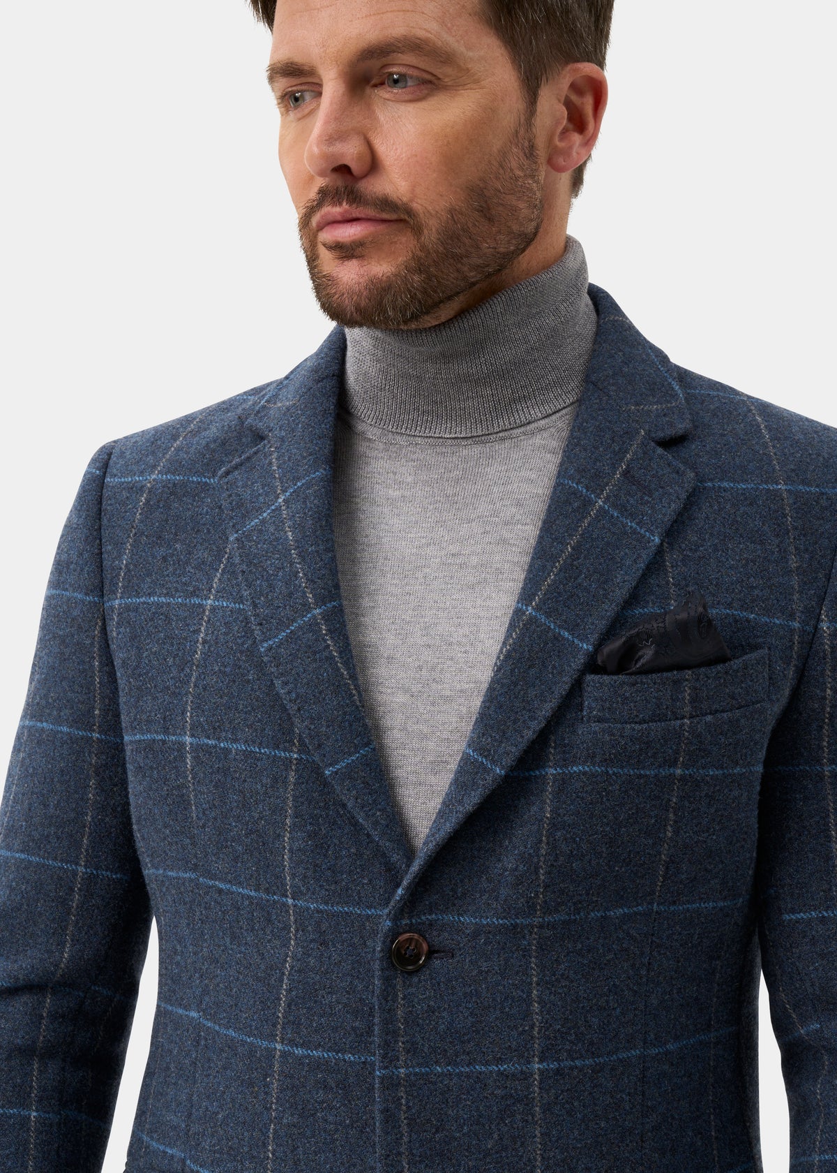 Surrey Men's Tweed Lined Blazer In Midnight Blue - Regular Fit