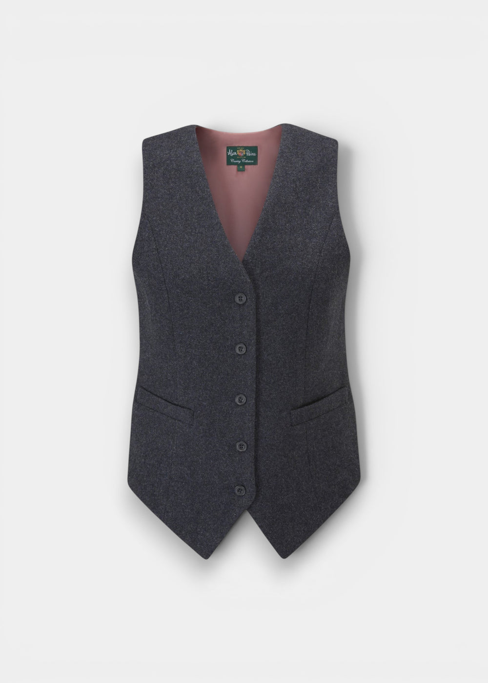 Surrey Ladies Tweed Water Repellant Waistcoat in Blue -  Regular Fit