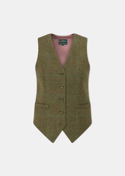 Surrey Ladies Tweed Water Repellant Waistcoat in Marsh -  Regular Fit