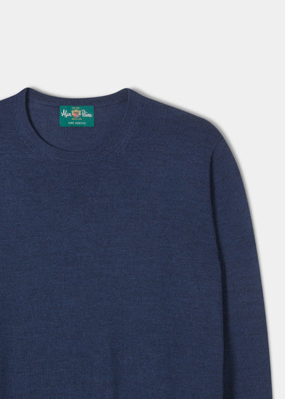 Radstone Herrenpullover aus Merinowolle in Indigo – normale Passform