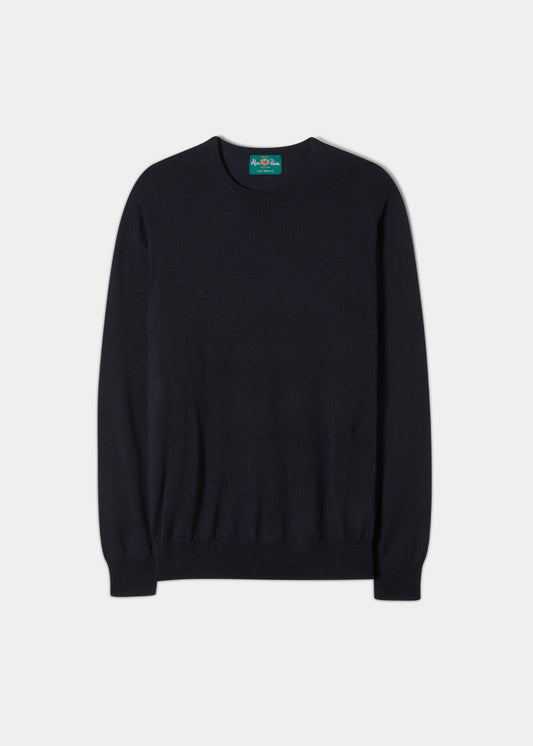 Radstone Herrenpullover aus Merinowolle in dunklem Marineblau – normale Passform