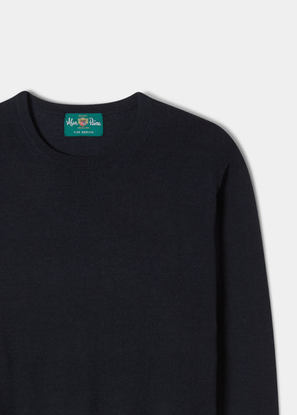 Radstone Herrenpullover aus Merinowolle in dunklem Marineblau – normale Passform
