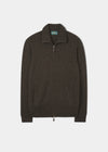 Ballater Lambswool Zipped Jumper in Cocoa 