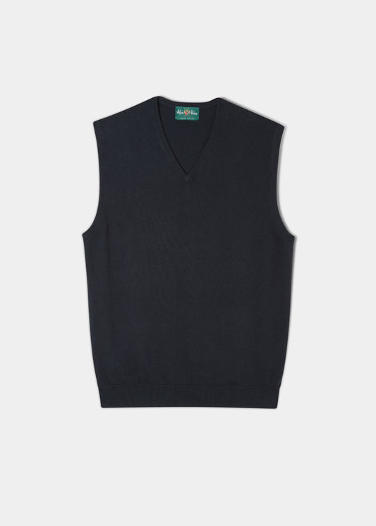 Ellerby Baumwoll-Kaschmir-Pullover in dunklem Marineblau