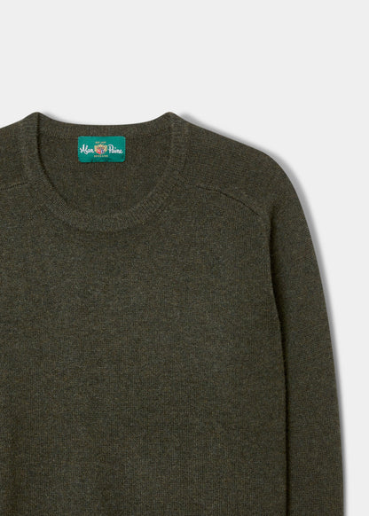 Dorset Herren-Lammwollpullover in Algen – klassische Passform