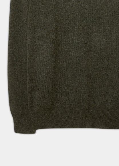 Dorset Herren-Lammwollpullover in Algen – klassische Passform