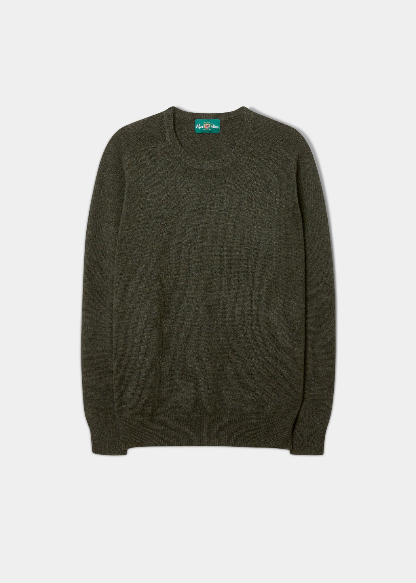 Dorset Herren-Lammwollpullover in Algen – klassische Passform