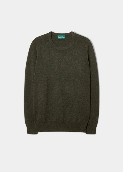 Dorset Herren-Lammwollpullover in Algen – klassische Passform
