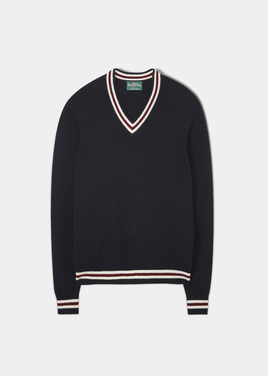 Limited Edition Gedenkpullover aus Lammwolle in Marineblau
