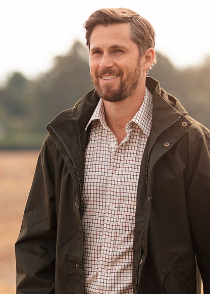 Aylesbury Herren-Hemd mit rotem Karomuster – normale Passform