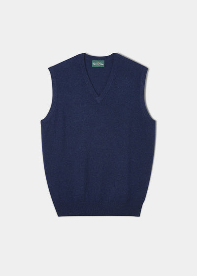 Norfolk Lambswool Slipover in Indigo - Classic Fit