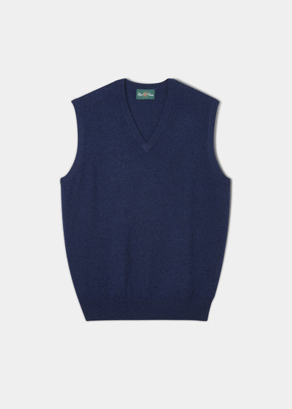Norfolk Lambswool Slipover in Indigo - Classic Fit